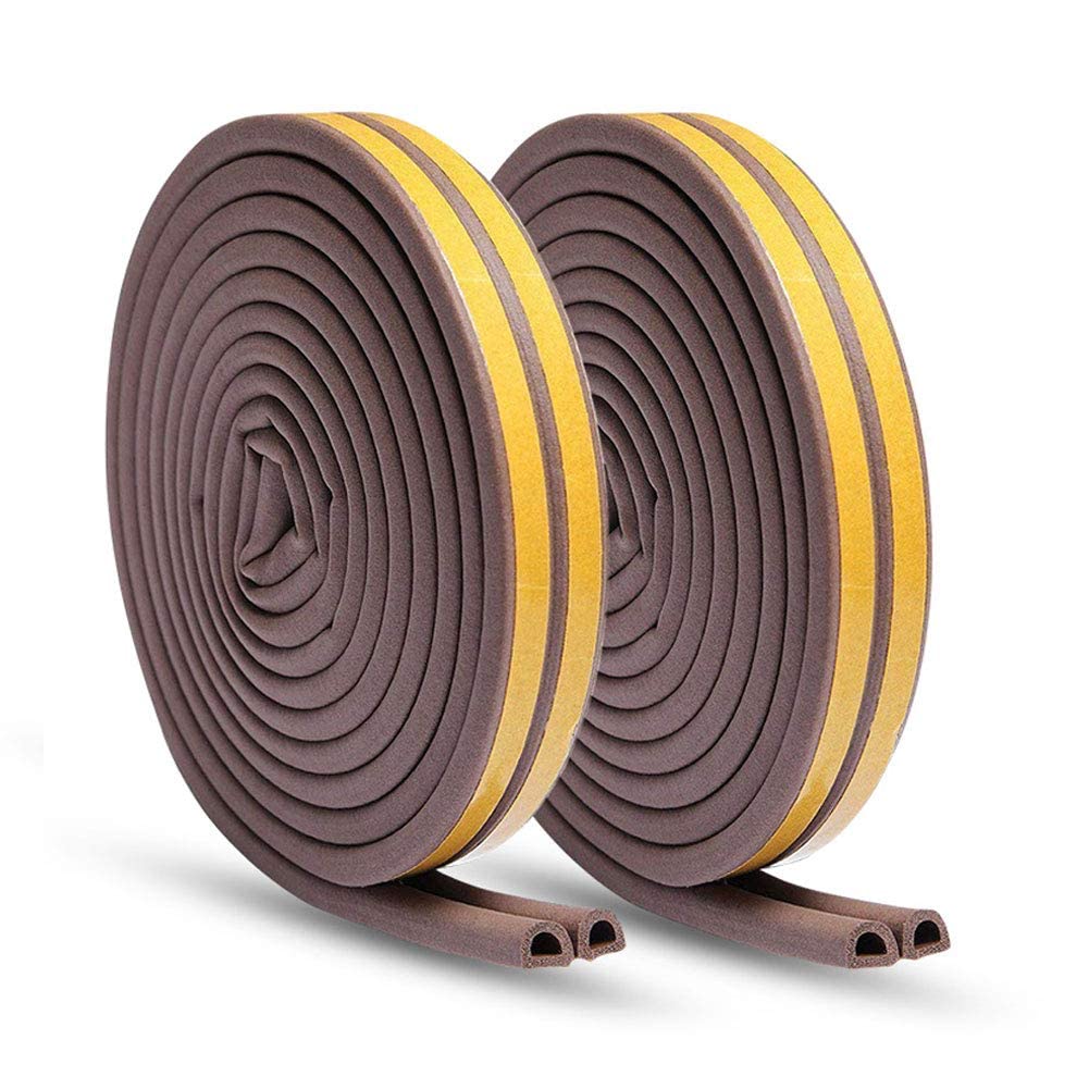 RE Door Weather Stripping,Insulation Seal Strip for Doors and Windows,Self-adhisive Foam Door Seal Strip,Soundproof Seal Weather Strip Gap Blocker Epdm,Total 66Ft Long(2 Pack,33Ft/6m Each,Brown) (B0CRPB6N6P) Amazon Price History, Amazon Price Tracker
