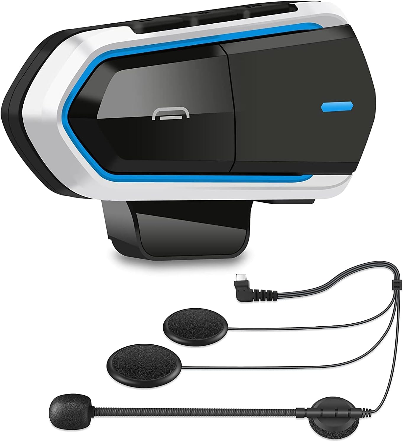 SETHDA Geva Motorcycle Helmet Bluetooth Headset with Type-C,BT5.0 Ultra-Thin IP65 Waterproof Motorbike Helmet Headset(High-Capacity Batteries, Handsfree, FM Radio, MP3 Player)