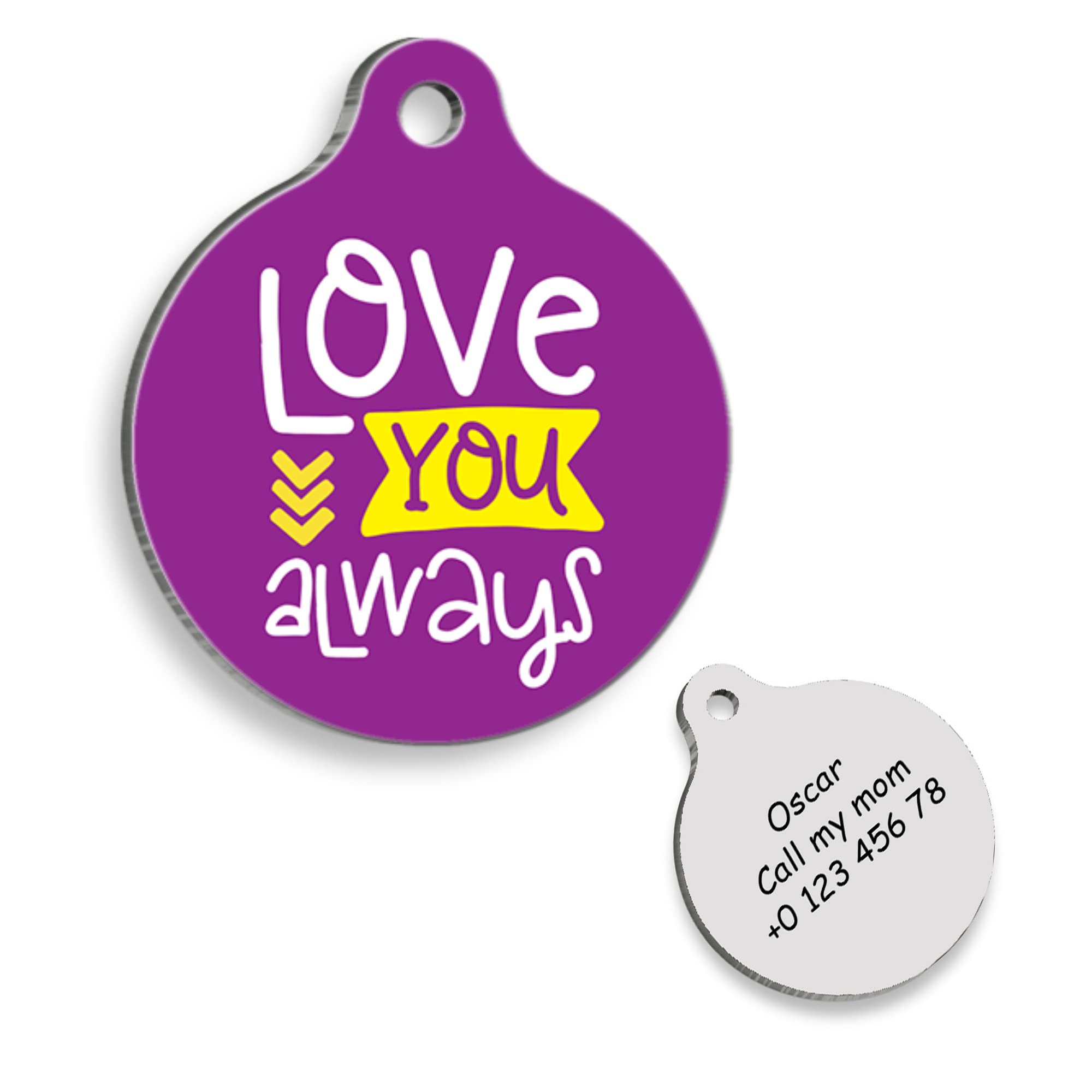Love You Always Personalized Dog Tag - Custom Name Tag - ID Tag for Dog & Cat - Customized Pet Tags - Dog & Cat Name id Tag - Dog Name Tag - Engraved Dog Tag