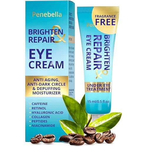 Under Eye Brightener for Dark Circles – 4 in 1 with Niacinamide, 5% Caffeine, Retinol & Peptides - Eye Cream Anti Aging for Reduce Wrinkles, Puffiness and Bags Under Eyes