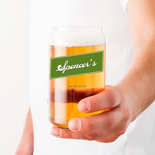 Miniatura 8 de WEDDINGSTAR Vaso de cerveza personalizado en forma de lata de 16 oz - Impresión en frío