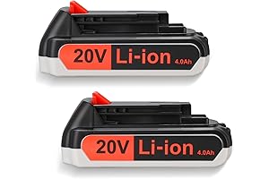 Black Decker Reciprocating Saw - 2 Pack 20V 4.0Ah Lithium-ion Replacement Battery...