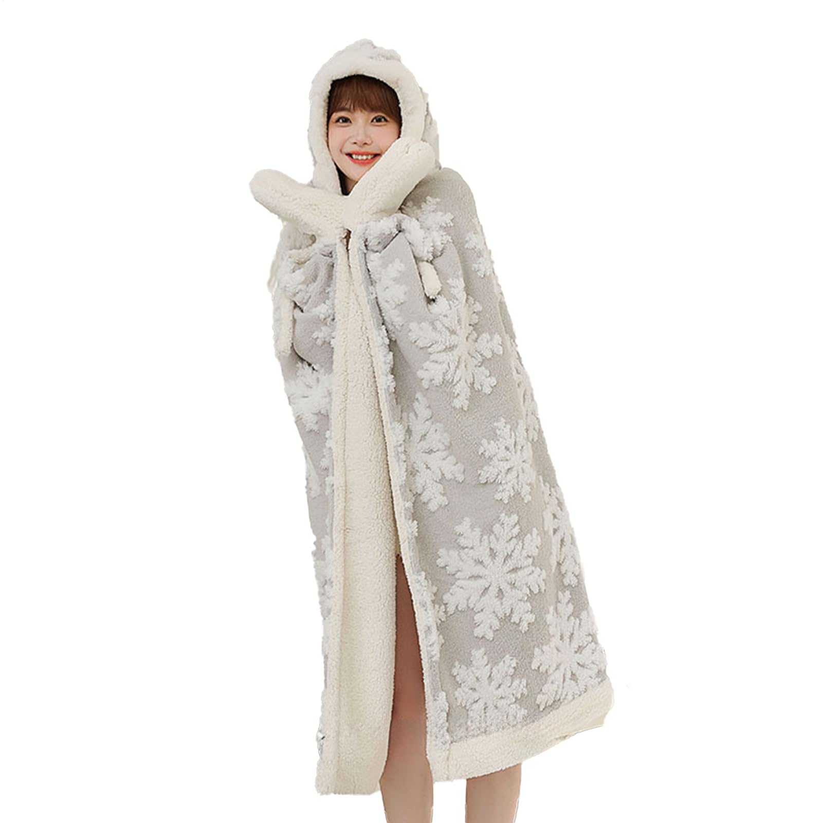 Couverture à capuche contre le froid hivernal poncho isolant pour canapé