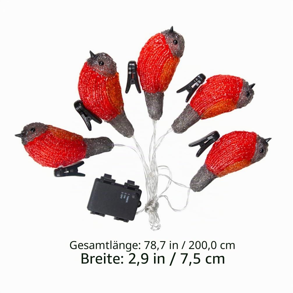SOLUSTRE Wasserdichte Vogel Lichterkette Led Mini Dekoration Für Innen Und Außen Mit Kreativen Lichtakzenten Für Partys Und Feiertage