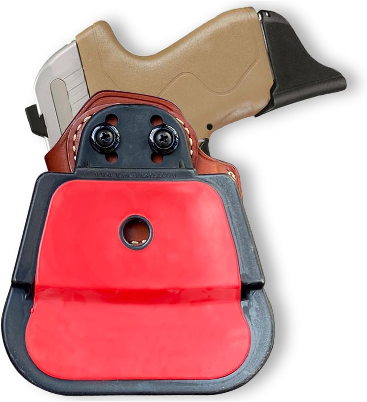 Premium Leather OWB Paddle Holster Open Top Fits, 738 TCP 380 ACP 2.84" BBL, Right Hand Draw, Brown Color #1226#