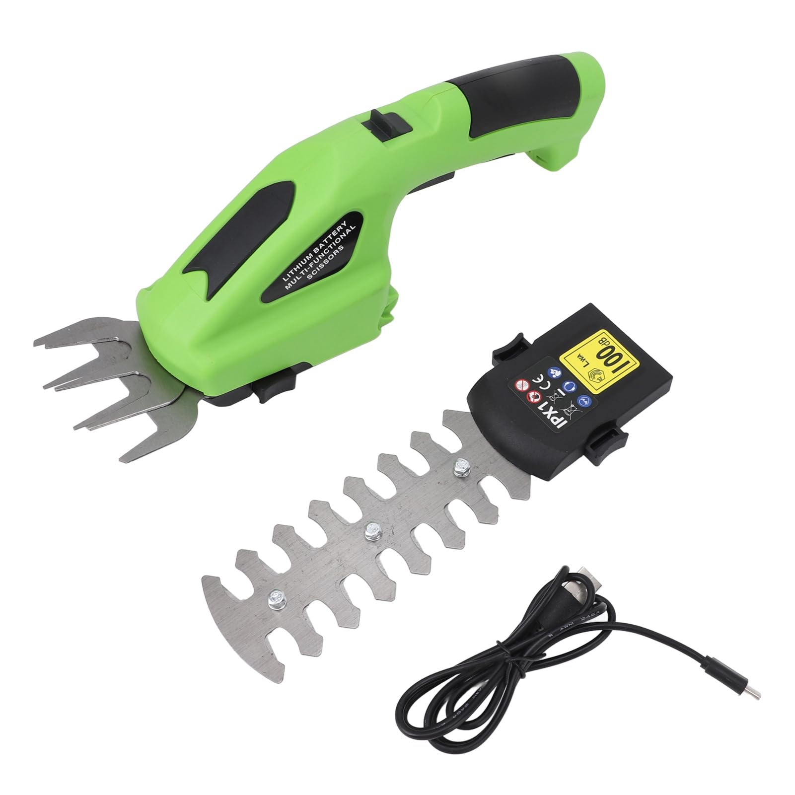 Generic Tijeras de Césped Inalámbricas, Cortasetos Eléctrico Ligero 2 en 1 para Jardín con Diseño Ergonómico, 1 Unidad
