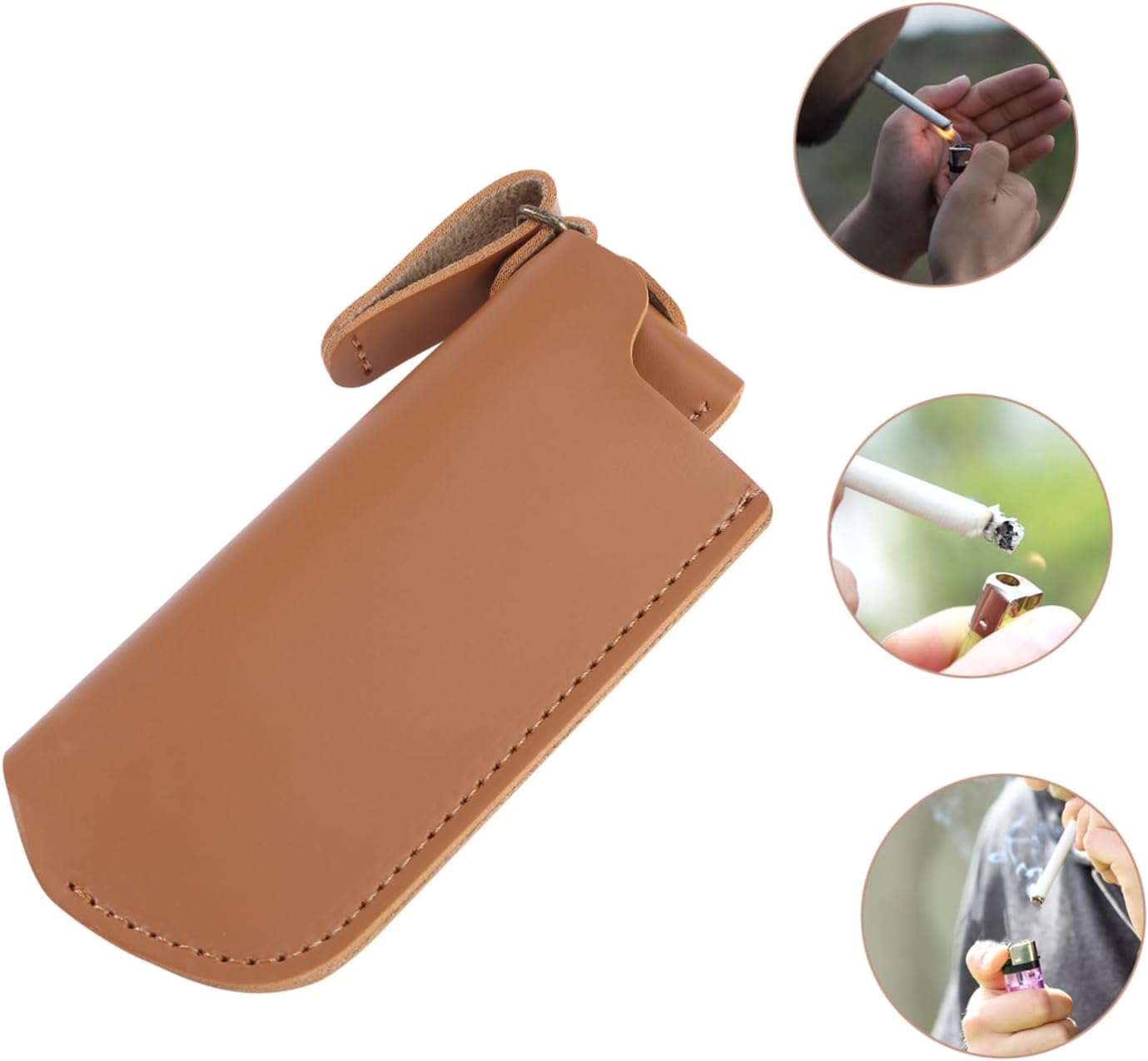 2 Pcs Igniter Leather Case Belt Travel Telescopic