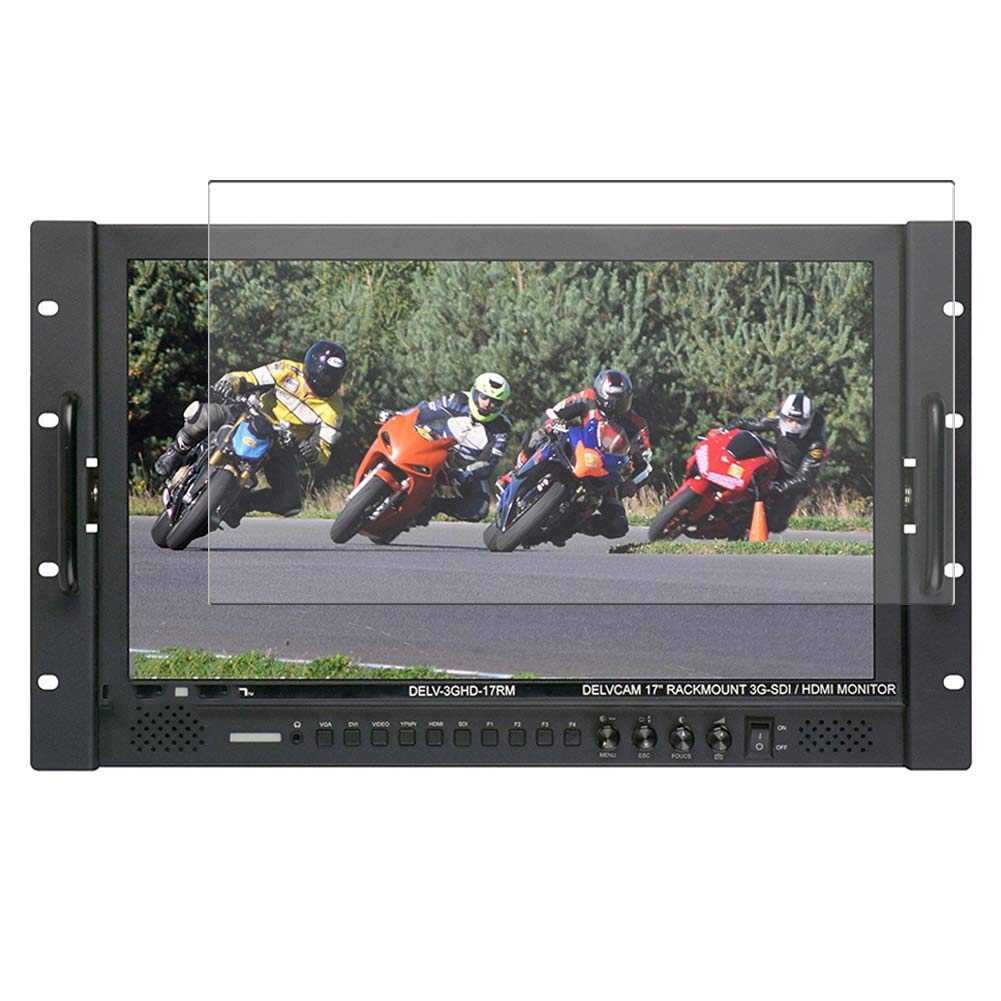 VaxsonAnti Blue Light Tempered Glass Screen Protector, compatible with Delvcam DELV-3GHD-17RM 17.3" Display Monitor Visible Area, Blue Light Blocking Film [NOT Full Coverage]
