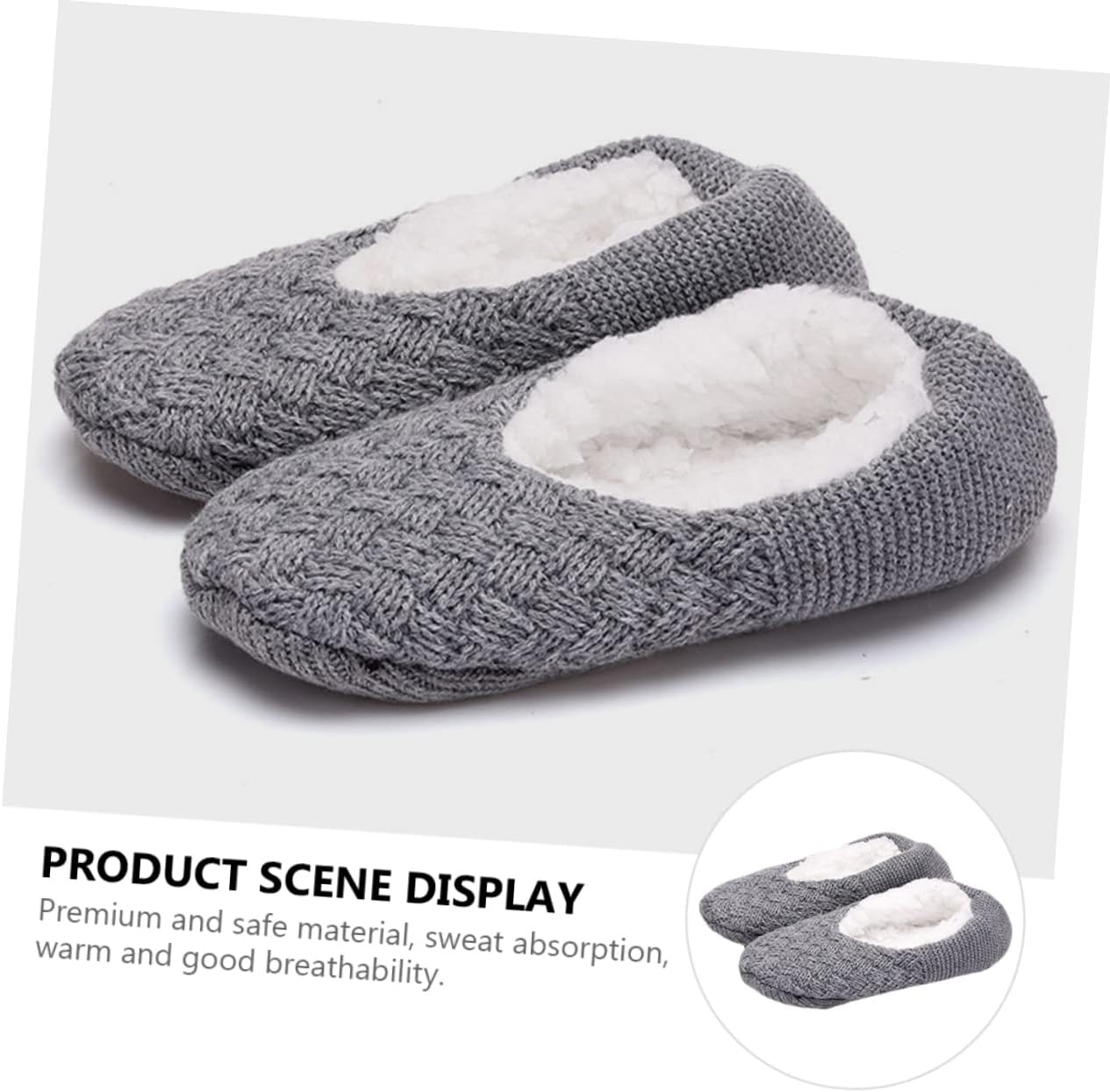 Adult Floor Socks Slipper Socks with Gripper Non Skid Fuzzy Non Slip Home Slippers for Men