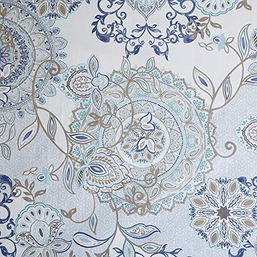 Madison Park Isla Shower Curtain for Bathroom, Cotton, 72 x 72, Blue - image 3