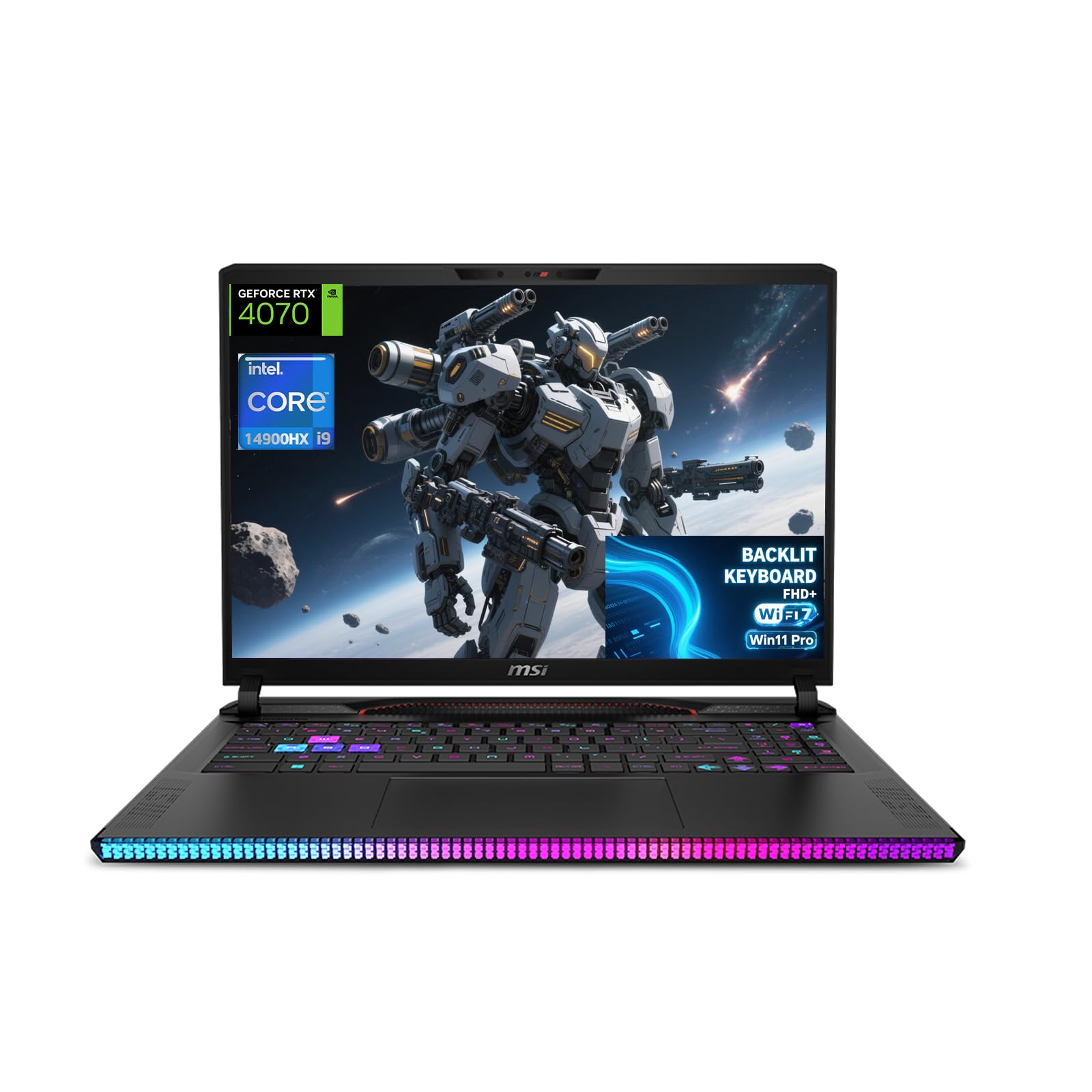 GE68HX Raider - Gaming Laptop, 14th Gen Intel Core i9-14900HX(up to 5.8GHz), GeForce RTX 4070-16" FHD+ 144Hz Display, Windows 11 Pro, Backlit KB, Wi-Fi 7, 32GB DDR5 RAM, 2TB SSD