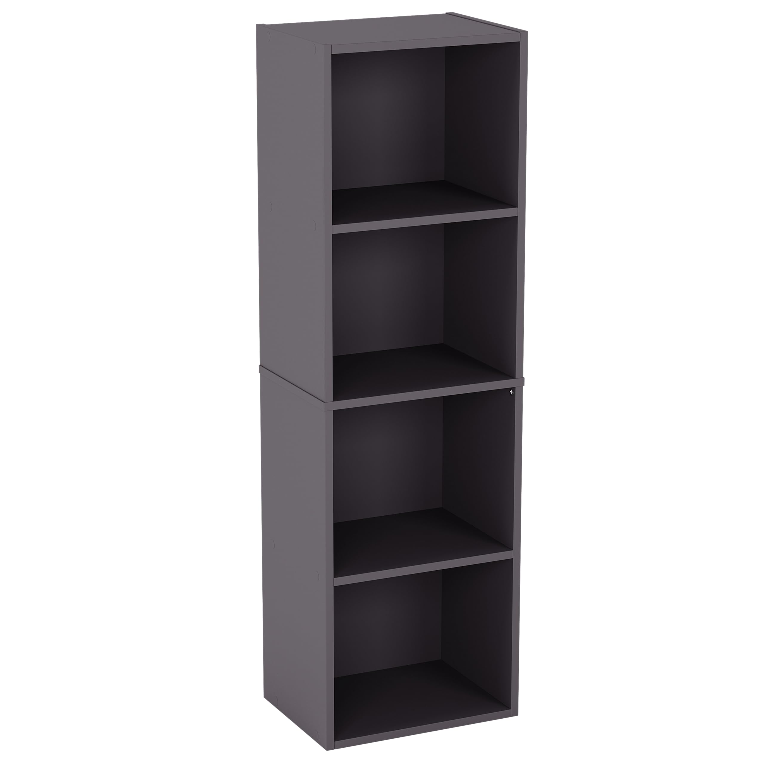 Estantería de madera gris de 4 niveles Oxford para organizar libros en oficina o salón