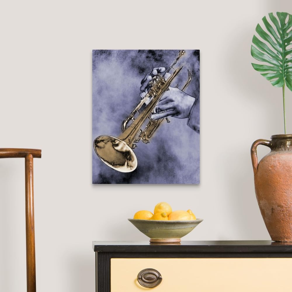 Amazon.co.jp: トランペット奏者 キャンバス ウォールアート プリント