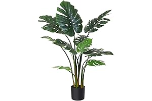 Faux Monstera Deliciosa: Realistic 43" Elephant Ear for Lush Indoor Decor