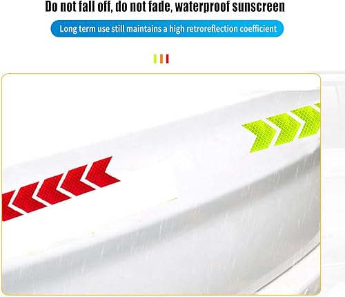 Miniatura 5 de 12 calcomanías reflectantes de flecha, decoración de arañazos en el cuerpo, señal de advertencia de seguridad nocturna, apto para automóvil, SUV,