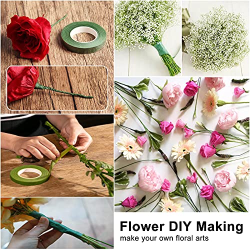 Menecor Floral Arrangement Kit Bouquet Diy Making Tools 24 Gauge Floral Stem Wire,24 Gauge Paddle Wire,Wire Cutter,Tapes #TOP5