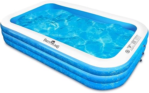PartyGears Piscina inflable para niños 120 x 72 x 22 pulgadas piscina inflable familiar de tamaño completo para adultos y mayores de 3 años buena