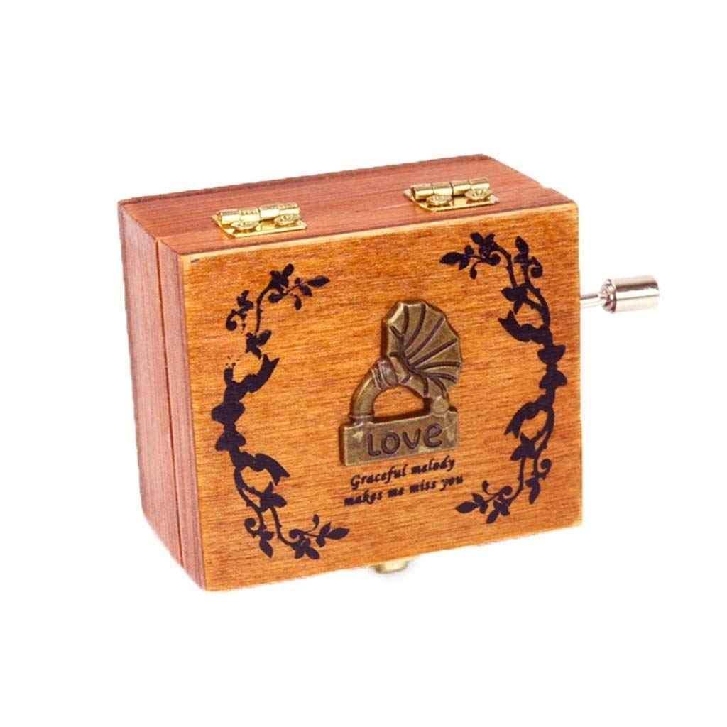 Caja de música antiestrés HQQSC fonógrafo en miniatura para relajación en escritorios