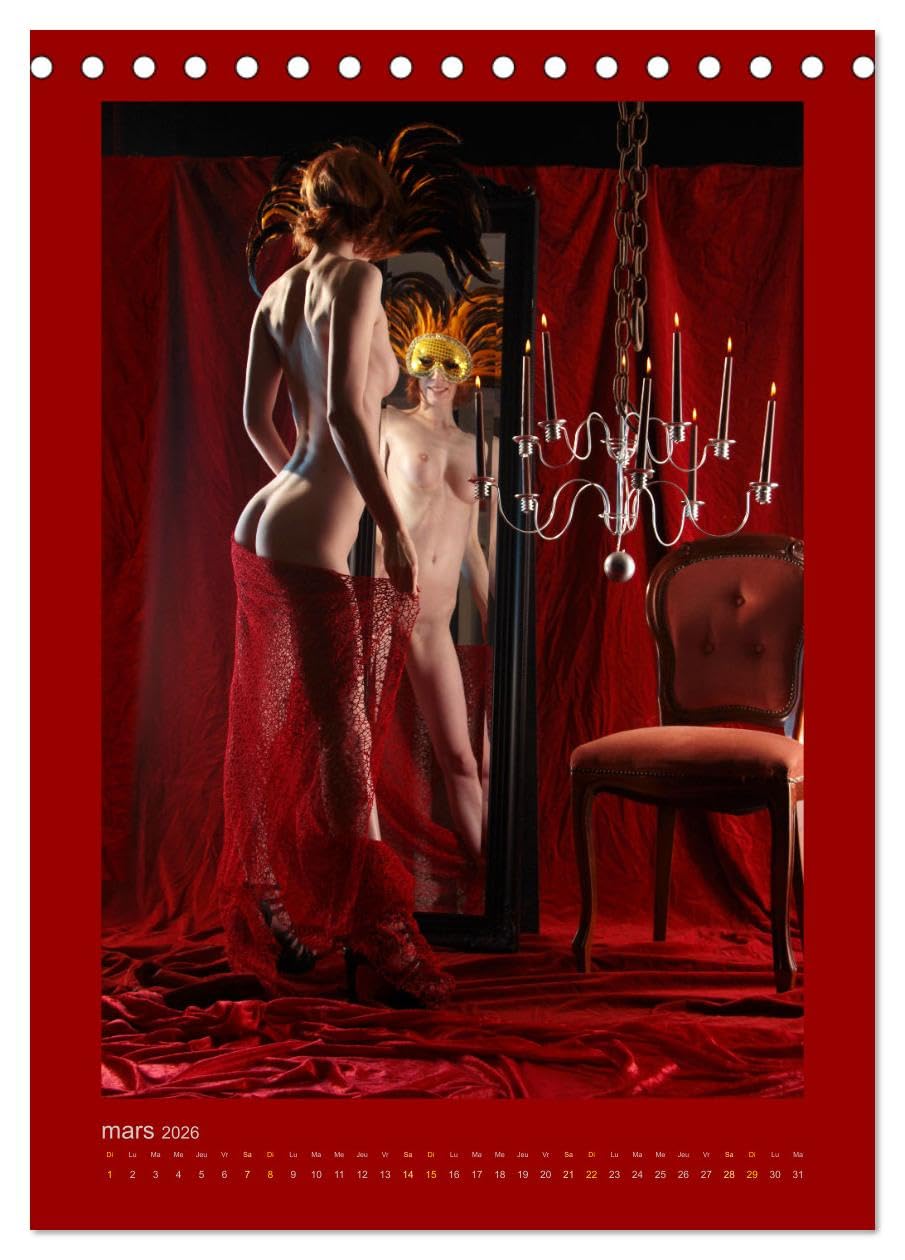 Lingerie dans le miroir (Calendrier de bureau 2026 DIN A5 horizontal), CALVENDO calendrier mensuel: Photographie érotique de femmes en lingerie devant un miroir dans le boudoir