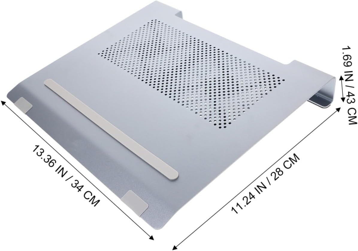 BESPORTBLE Aluminum Alloy Laptop Stand Cooling Pad with Quiet Fan USB Powered Cooler for Notebooks to 17.3 Inch, Portable Gray Cooling Rack for Gaming and Office Use