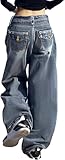 Baggy Jeans for Women, Wide Leg Jeans Plus Size Boyfriends Denim Pants, Y2K Vintage Style