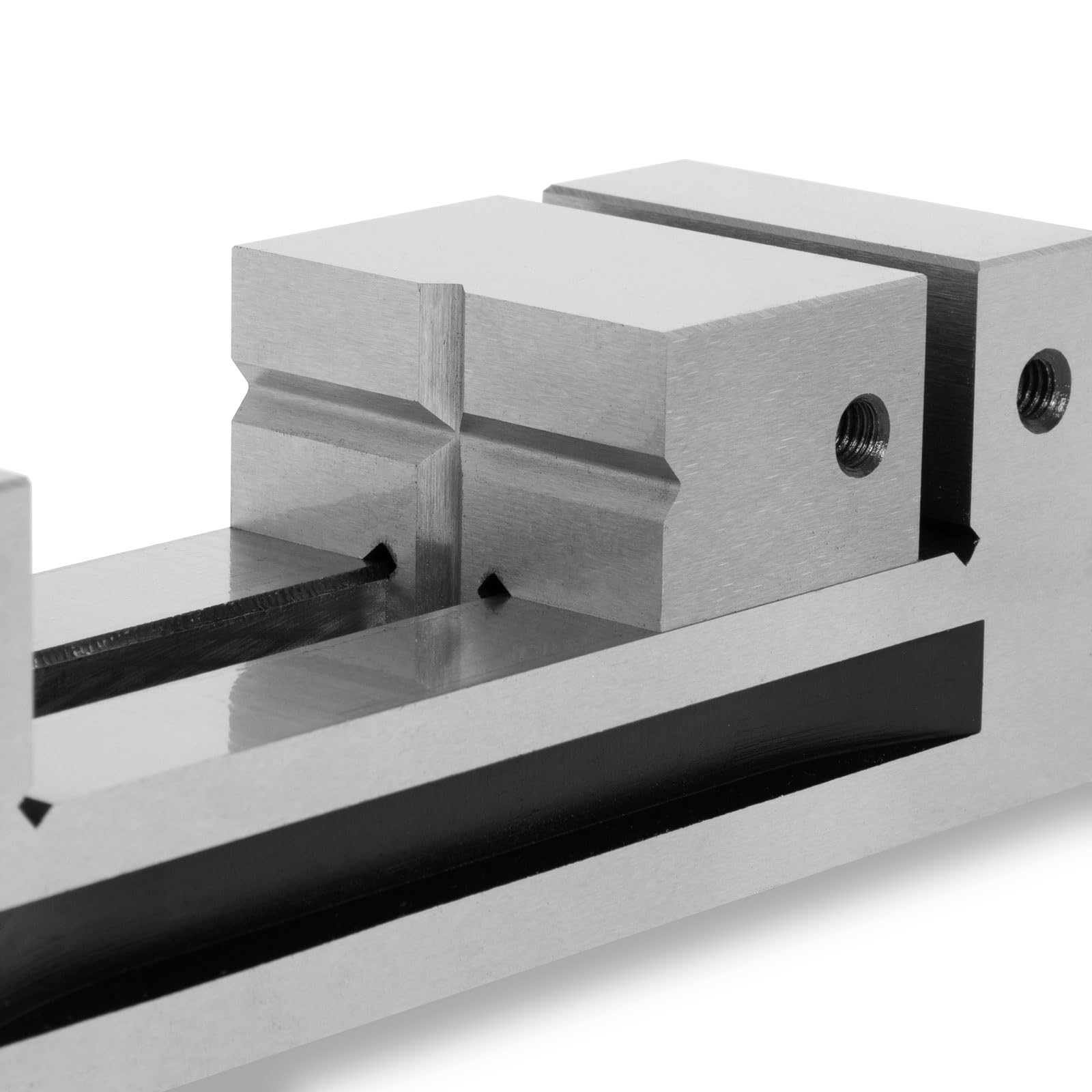 EBERTH Etau de précision avec broche, largeur des mors 100mm, force de serrage maximale 125mm, hauteur des mors 45mm, en acier robuste, professionnel, pour divers travaux, étau d'atelier
