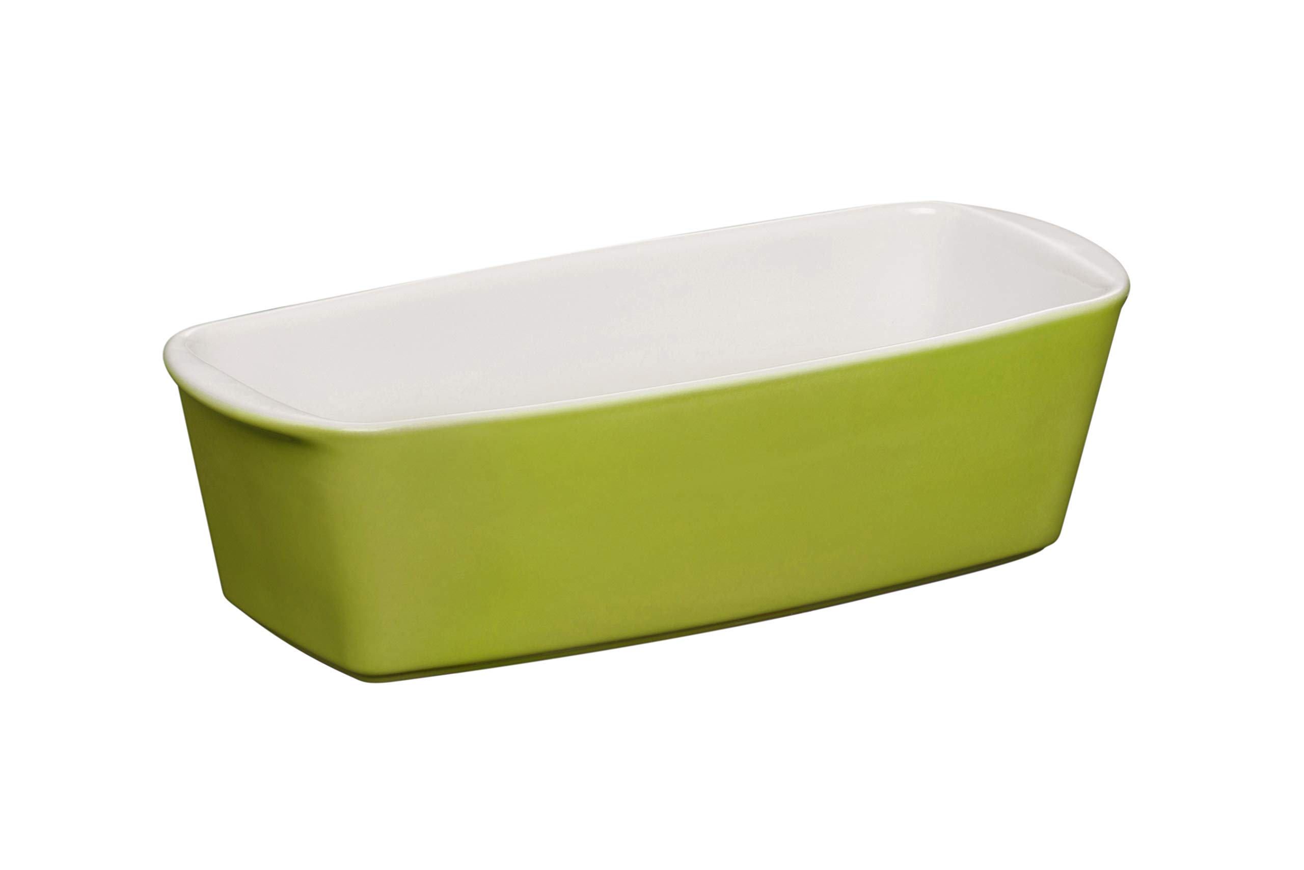 Premier Housewares Stoneware Lime Green Elongated Baking Loaf Dish 1.5 Liter Oven Dish For Lasagna Dishes and Bread Loaves Oven Proof Stonewear Loaf Dish 12 x 8 x 29