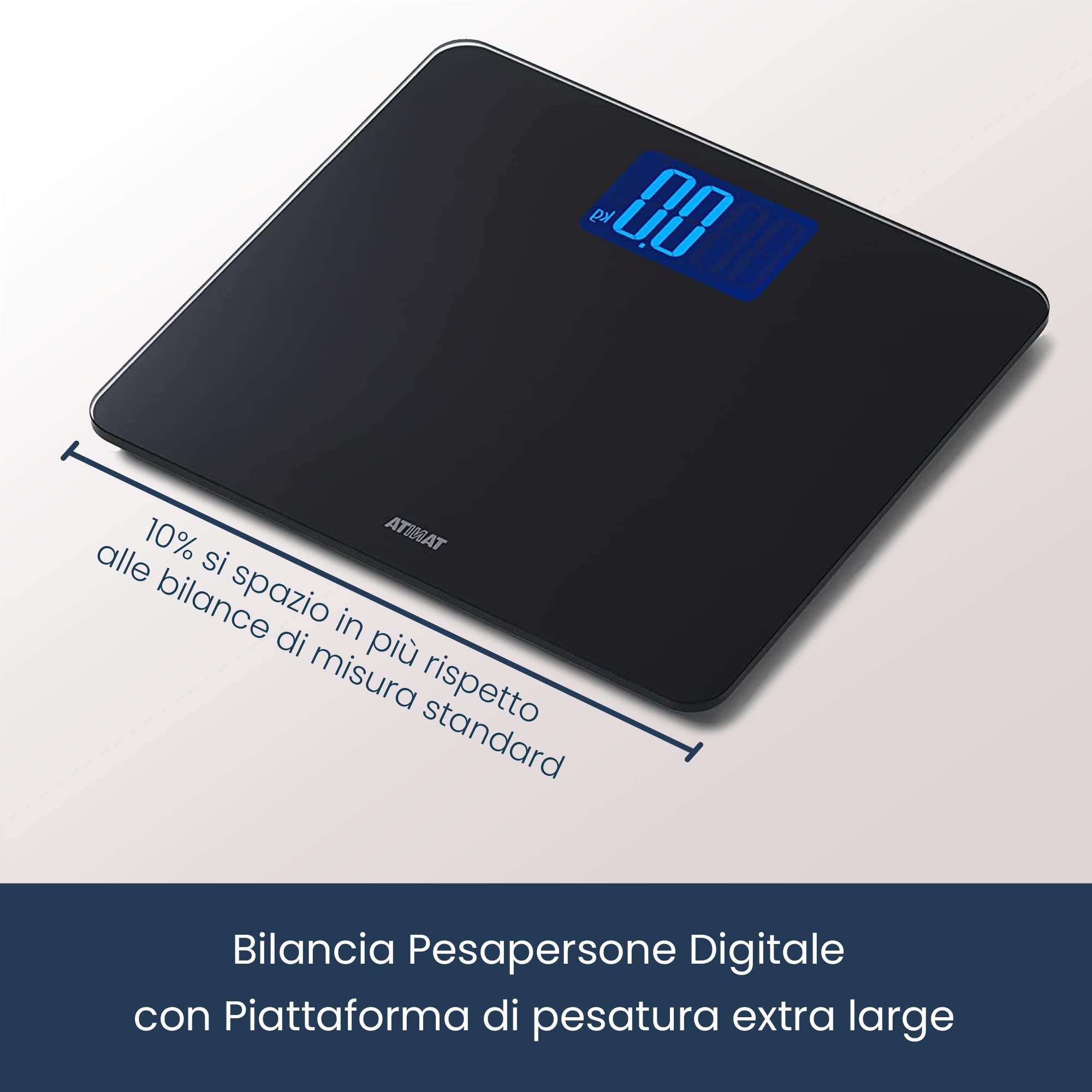 TANITA HD-366 Bilancia da Bagno di Disegno Digitale in Vetro, Nera