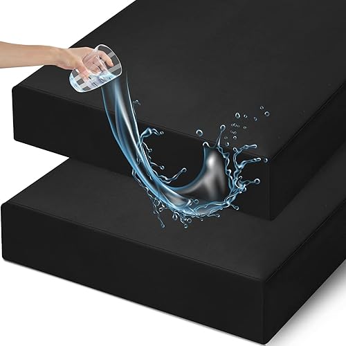 david's kids Paquete de 2 sábanas ajustables impermeables para cuna, ultra suaves y transpirables, para niños y niñas, neutrales, se ajustan a