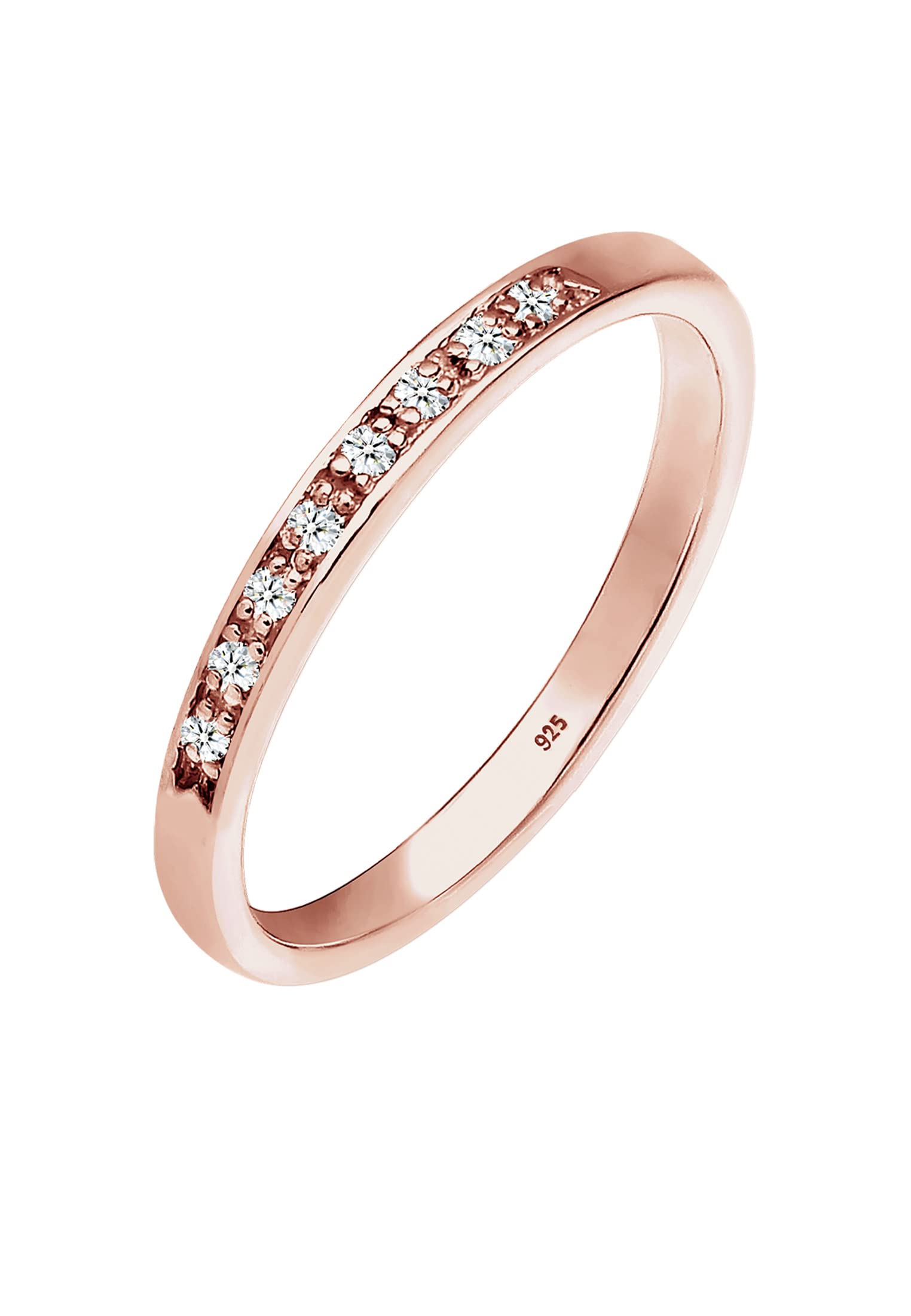 Elli Ring Women Classic Precious with Diamond (0.08 ct.) in 925 Sterling Silver