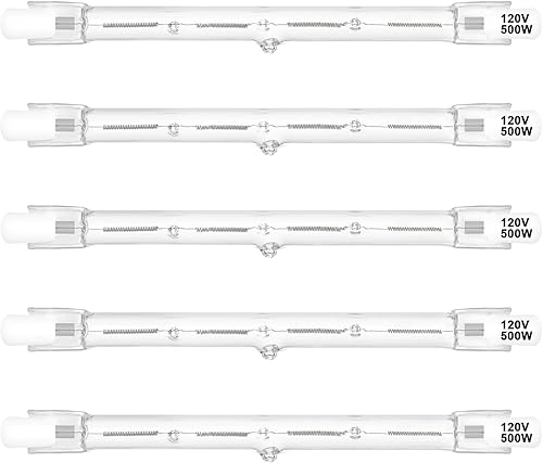 Miniatura 8 de R7S - Bombillas halógenas de 300 W, regulables, 120 V, 4.646 in, tipo T3 J, con larga vida útil, bombillas lineales de doble extremo blanco cálido