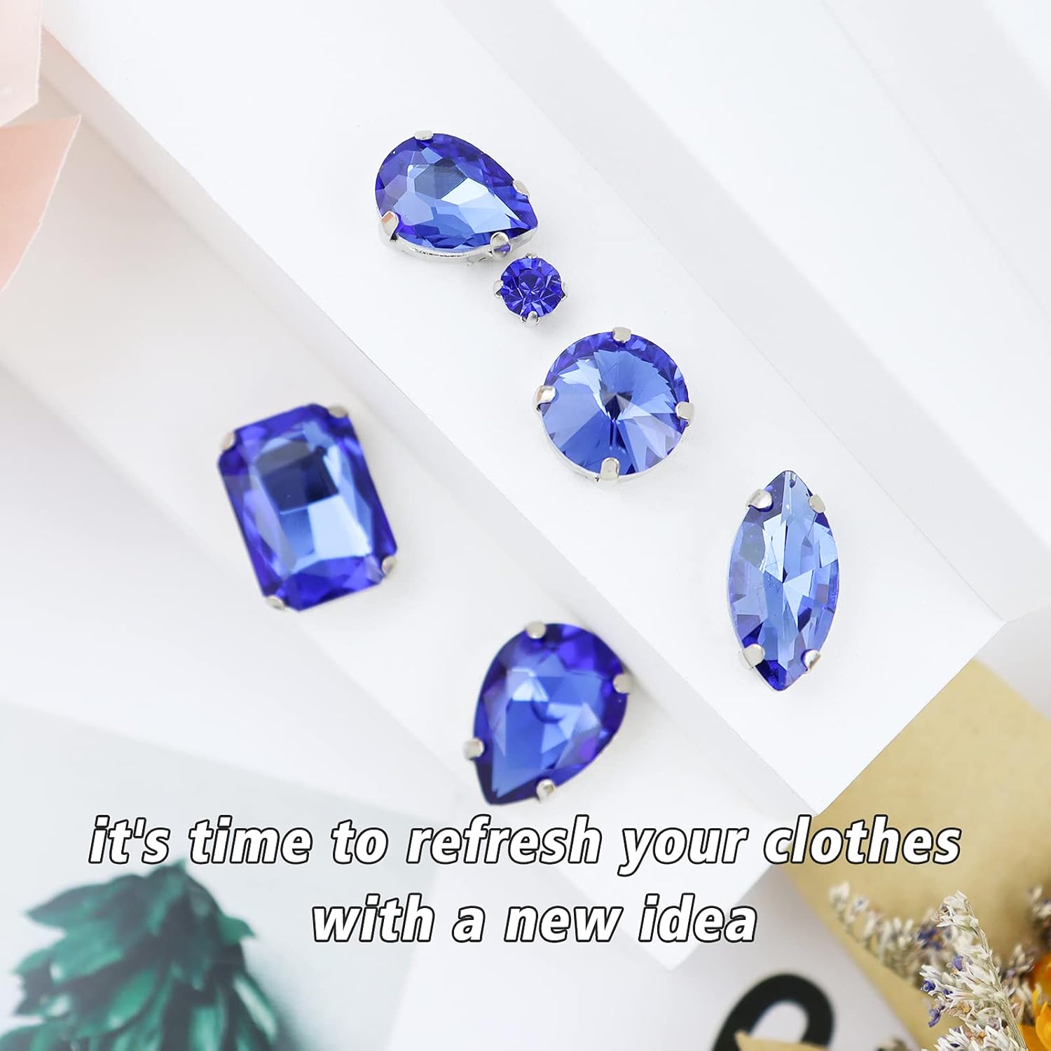 Sew On Rhinestones 120PCS Glass Claw Rhinestone Metal Prong Setting Flat Back Rhinestones for Craft, Jewelry, Clothes, Shoes, Garments Bags Silver Metal Base (Purple)