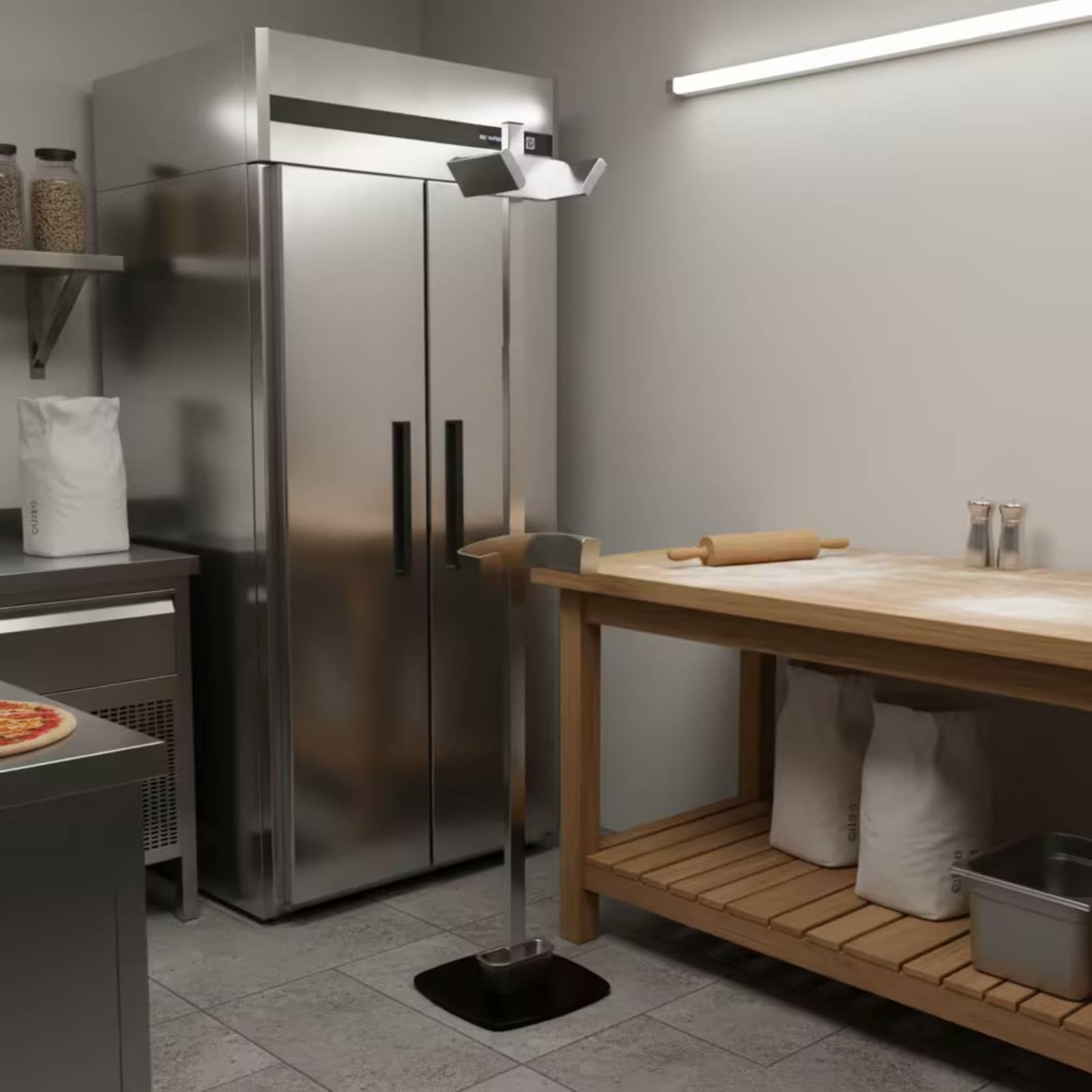 Baoblaze Porta Pale Pizza Scaffale Porta Utensili Supporto Verticale Base Rettangolare Acciaio Inox Stand Organizzatore Robusto Gestione Ordinata Utensili Adatto Pizzerie Panifici Cucine Domestiche