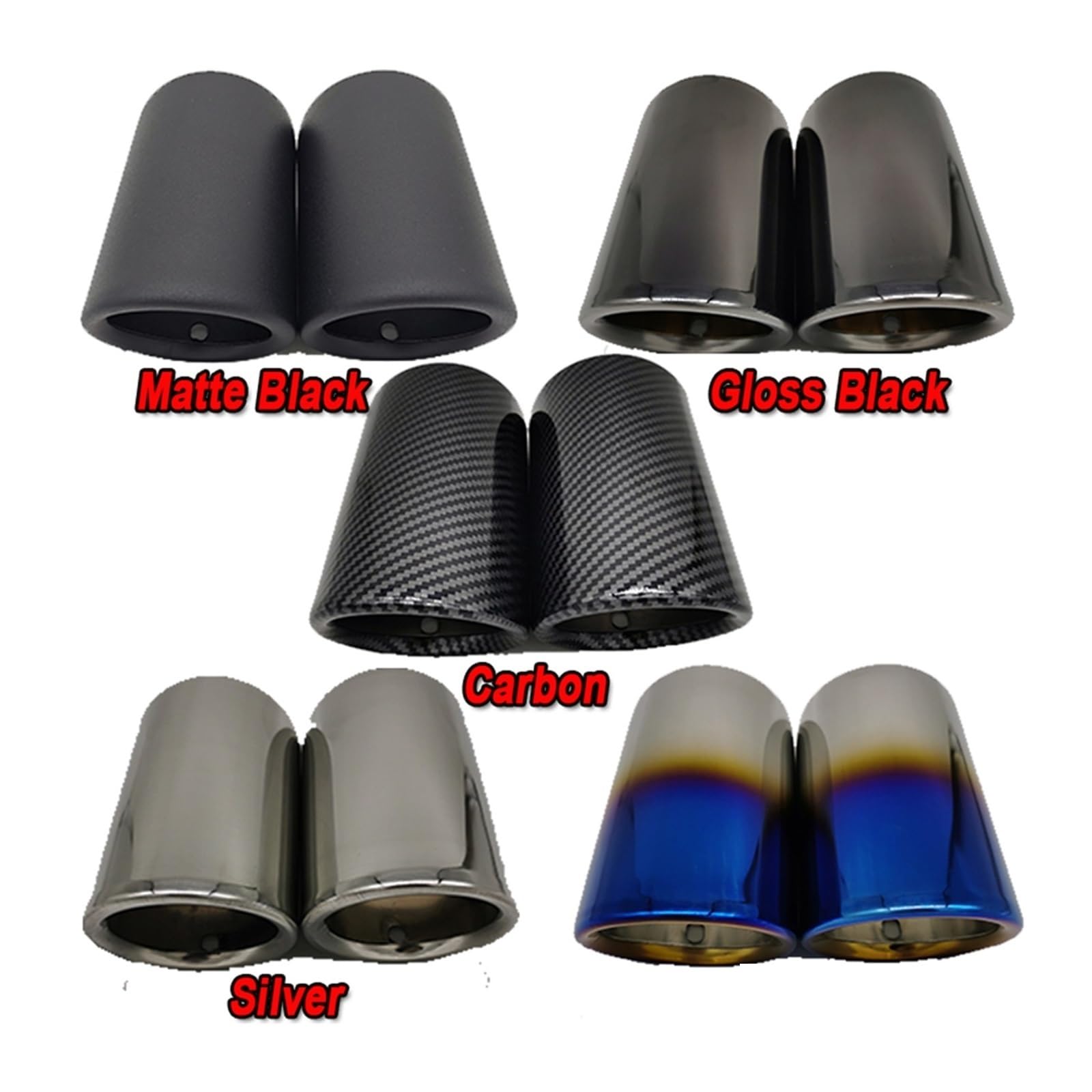 Simulador Sonido Para VW Para CC 2012-2015 Para Passat B7 1,8 T 2,0 T Para Tiguan 2011-2015 Silenciador Tubo Escape Coche Cubierta Punta Accesorios Estilo Coche Cola Escape(Color:2pcs Matte)