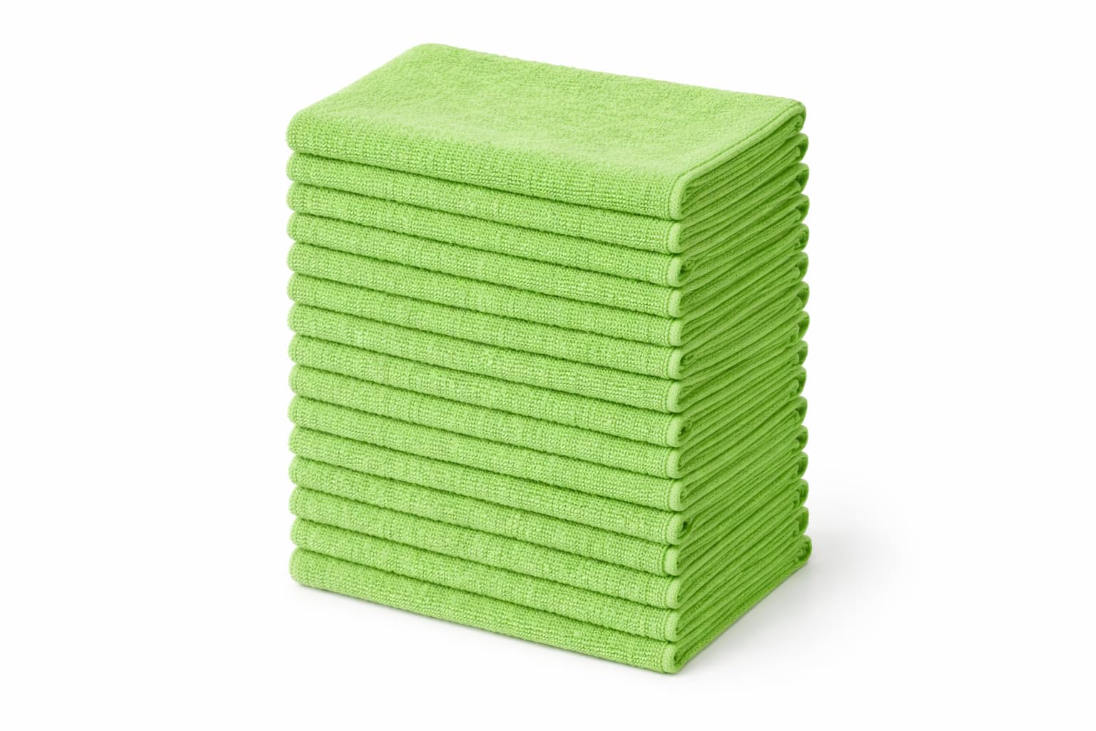Bayli 200 Stück Mikrofasertücher 38x38 cm – Putztuch Poliertuch 210 g/m² für Autopflege, Fenster, Haushalt & Gewerbe – Farbe Grün