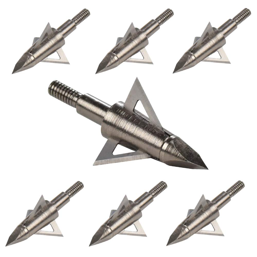 Bowhunting 125 Grain, 3 Blade Broadhead Steel Tips for Archery Crossbow Bolts Arrows, 1
