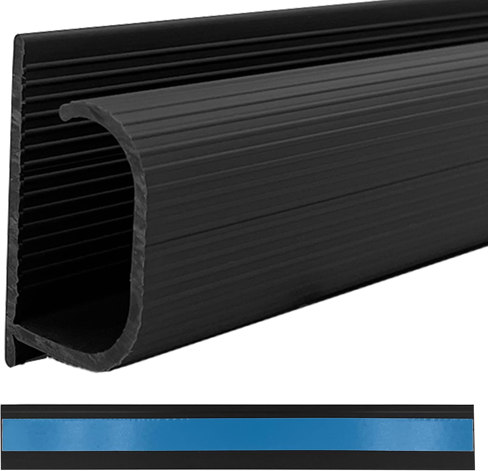Electriduct Small J Channel Cable Raceway Self Adhesive Desk Cord Organizer and Wire Manager for Computer, Gaming and Entertainment Centers Kit - Black - (4) x 12" Piece Kit