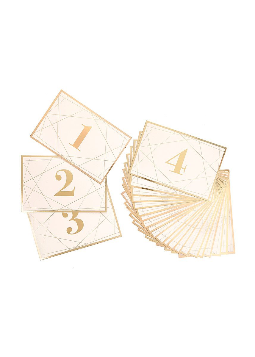 Darice30021647 David Tutera Modern Geometric Table# Cards with Gold Foil Table# Cards