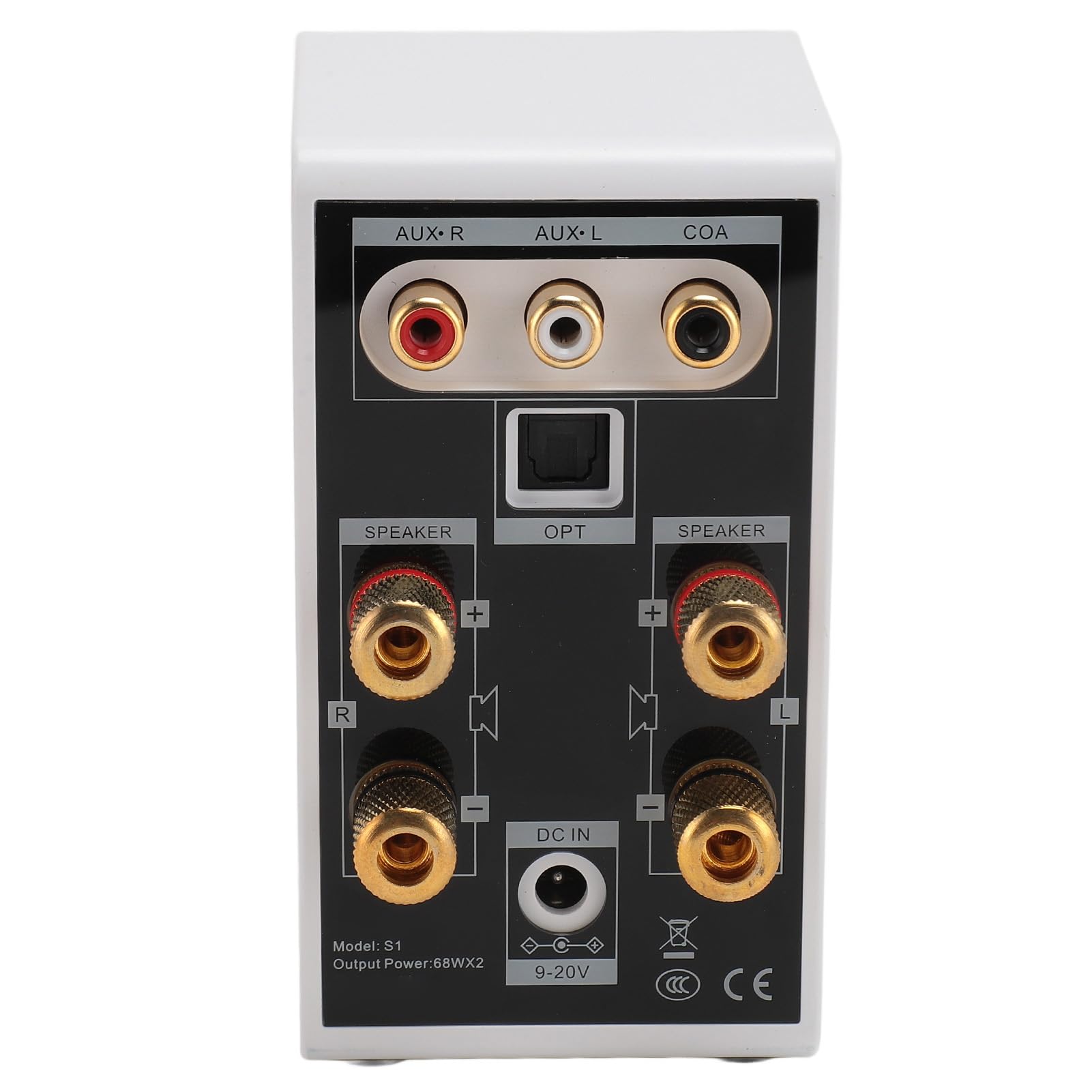 Digitaler Stereoverstärker mit Optischem, Koaxialem und USB-Eingang für Fernseher, Computer, Kabelloser Hi-Fi-Audioempfänger (Black)
