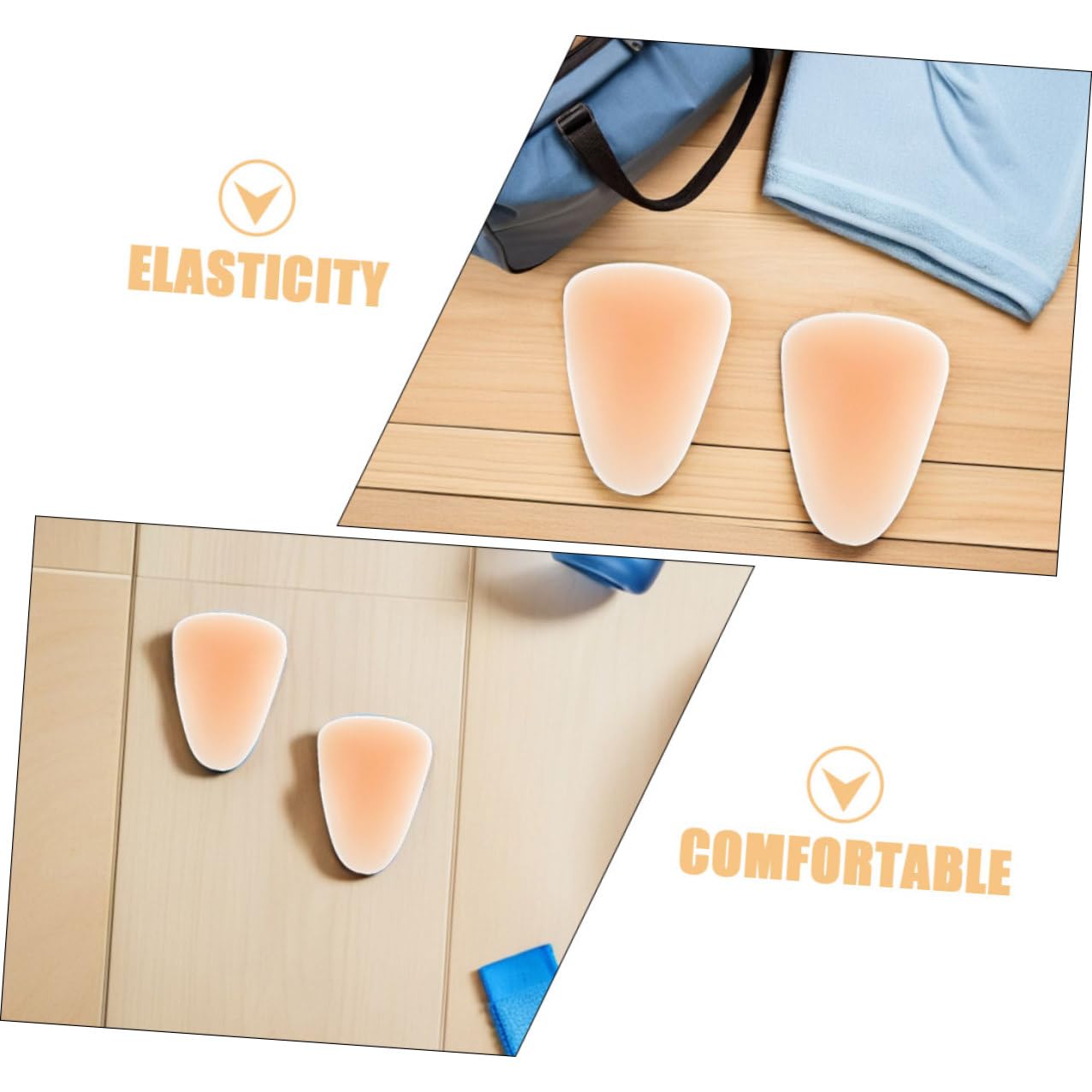 ORFOFE Ginocchiere Protezione Ginocchio Aderente e Facile da Indossare Beige 4 Pezzi in Silicone per Pattinaggio e Snowboard per Donne e Skater Professionisti