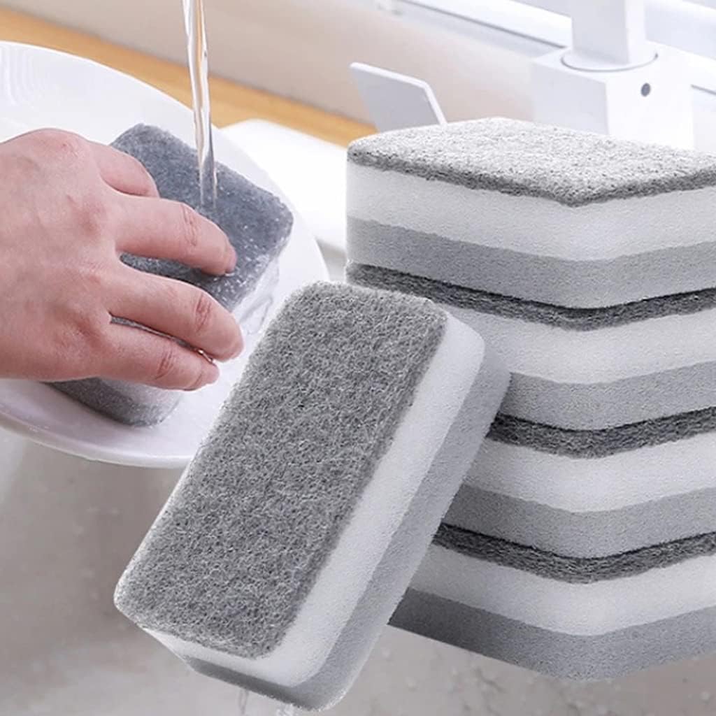 Double-Sided Cleaning Sponge Rub Pot Dish Bowl Absorbent Scouring Pad Kitchen Dishes Removing Brush Cloth