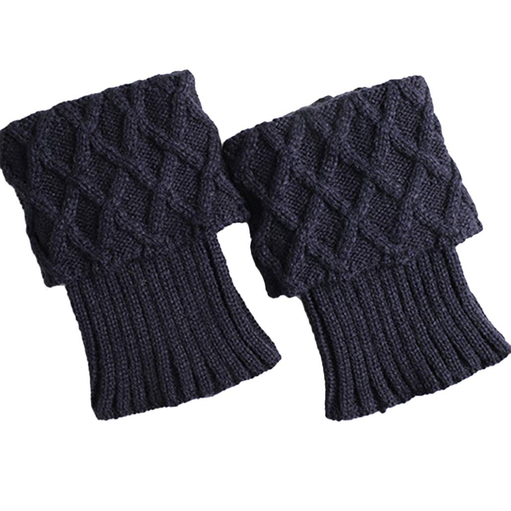 LeJulyeekay Women's Crochet Leg Warmers Winter Warm Knit Boot Cuffs Topper Socks