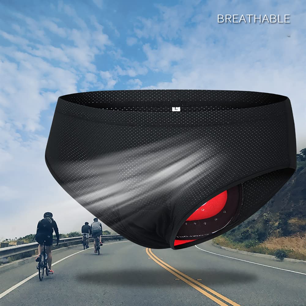 Radunterhose Herren mit 5D Sitzpolster Slip Fahrradunterhosen Gepolsterte Unterwäsche Boxershorts Kurz Radlerunterhose Atmungsaktive schnelltrocknende MTB Fahrrad Hose