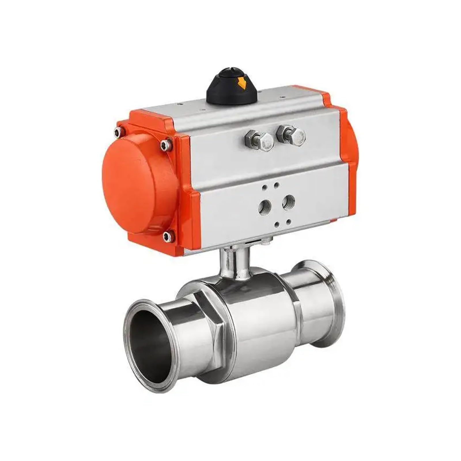 QAZYUIENW 51mm sanitary ball valve two-piece ferrule type high platform 304 double-acting cylinder