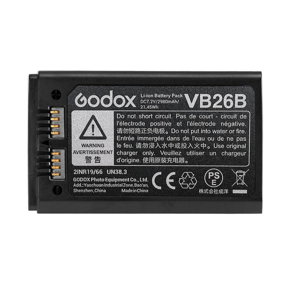 GODOX VB26B Li-Ion Akku DC 7,2V 2980mAh 21,45Wh Ersatzakku V1S V1C V1N V1F V1O V1P und V860III V860III-S V860III-C V860III-N V860III-O V860III-F V850III Kamerablitz Speedlite