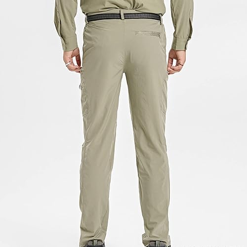 Miniatura 5 de Pantalones Cargo al aire Libre Hombres bolsillos deportes montañismo Pantalones sólidos rectos Cintura elástica