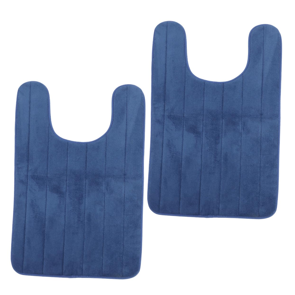 Tapis de toilette en U TOPBATHY pour sol glissant : lot de 2 tapis de bain lavables