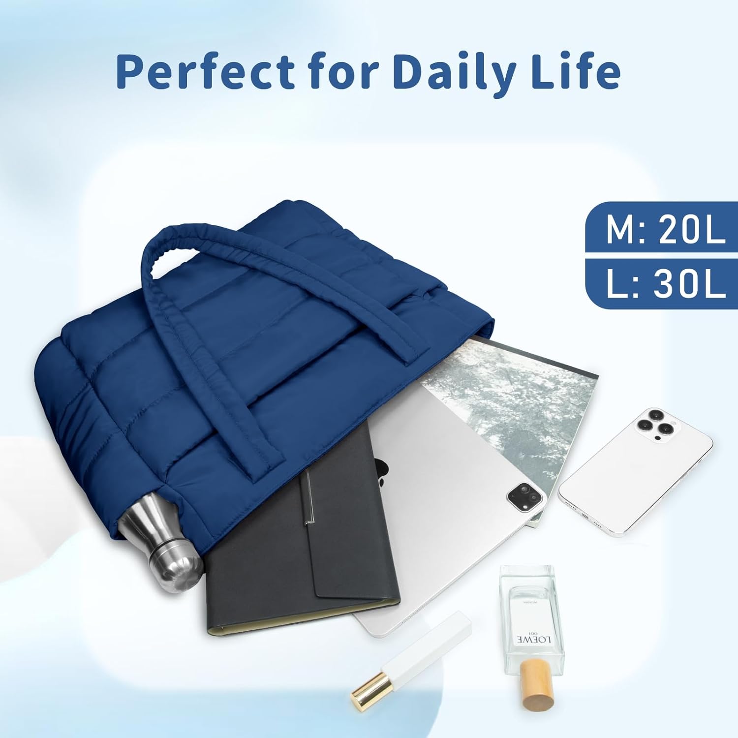 TOPDesign Puffer Tote Bag for Women, Lightweight Puffy Handbag with Compartments, Quilted Shoulder Bag for Work, Travel, Gym - Image 8