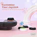 DLseego Thumb Grips Designed for Nintendo Switch 2 2025, Soft Silicone Joycon Analog Controller Protective Anti-Slip Cover 4PCS Button Joy Con Joystick Caps Cat Claw Covers - White&Black&Pink