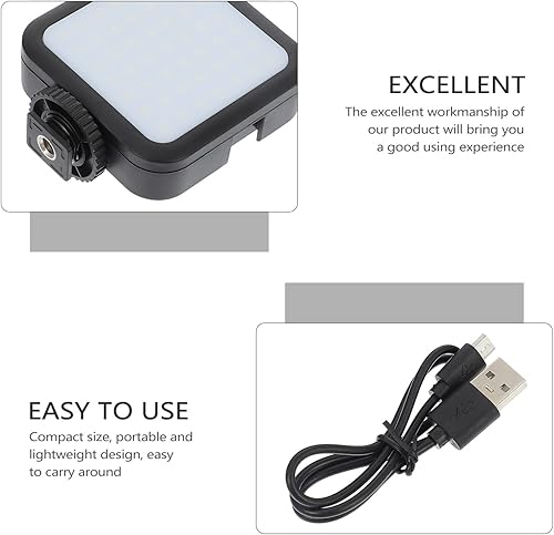 Miniatura 9 de SOLUSTRE 2 piezas de iluminación pequeña, cámara de fotografía portátil, llenado de fotos, lámpara LED de transmisión y luz de video en vivo